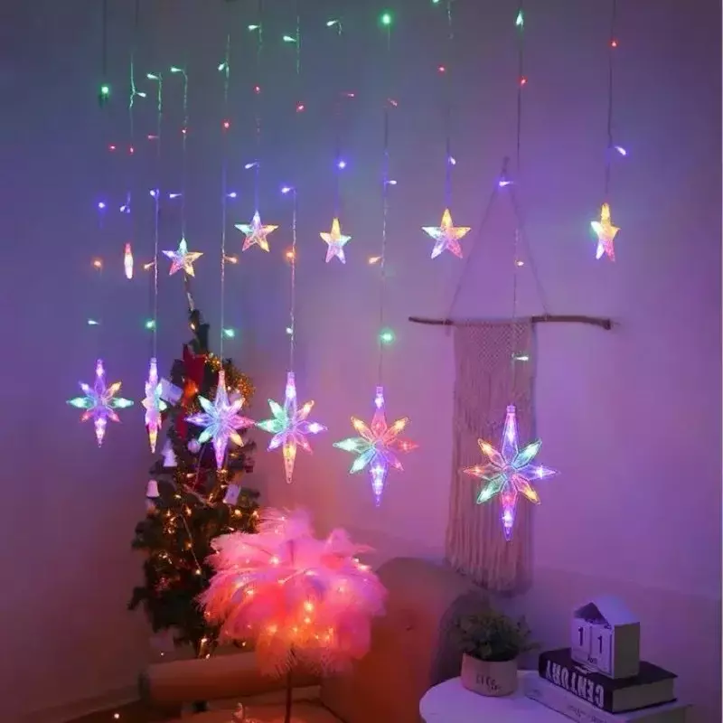 3.5 متر عيد الميلاد الجنية أضواء اكليل Led سلسلة أضواء ندفة الثلج جارلاند على نافذة الستار داخلي شجرة الديكور مصباح الزفاف