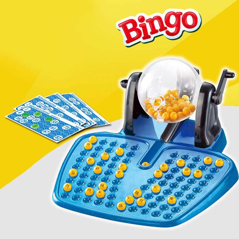 Familie Bingo Lotto Spiel traditionelles Bingo-Spiel Set Lernspiele Deluxe Glücks ball maschine für Home Travel Holiday Bar Party