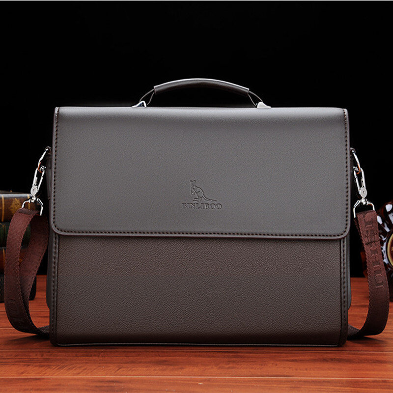 Деловой портфель из искусственной кожи для мужчин, роскошная сумка-книжка для ноутбука, офисный мужской чемоданчик через плечо
