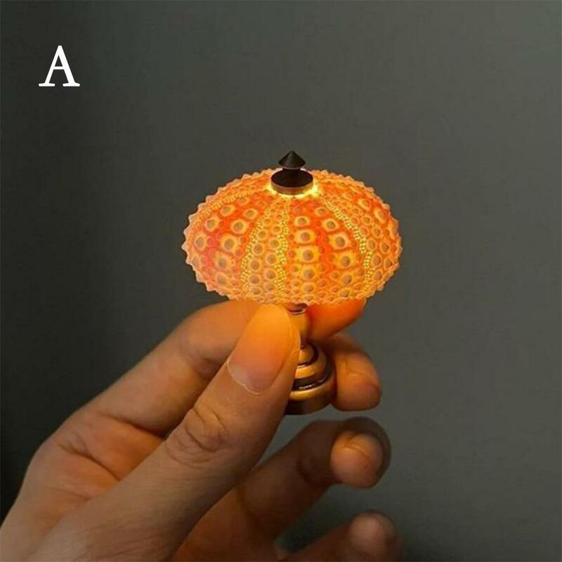 Mini Retro Sea Urchin Night Light  Children's Desktop Small Desk Lamp  Natural Sea Urchin Shell  Decorative Ornaments