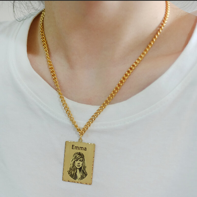 شخصية صور قلادة الهيب هوب مجوهرات مخصصة ذاكرة قلادة قلادة مع صورة اسم قلادة هدية عيد لها له