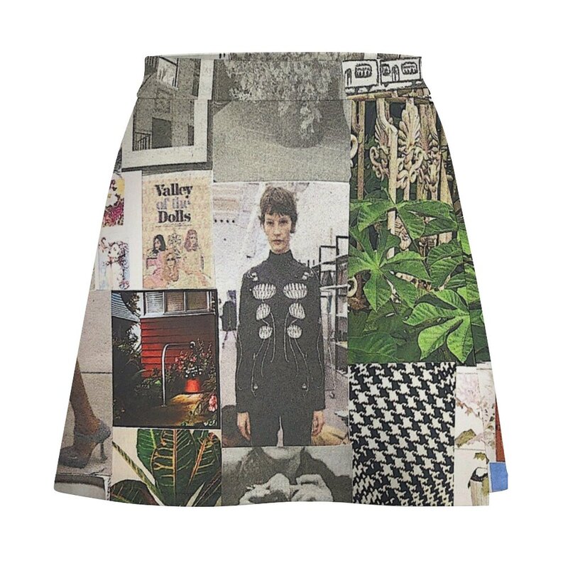 “Visual Florescence” collage art design Mini Skirt sexy skirt Miniskirt skirt for woman new in dresses