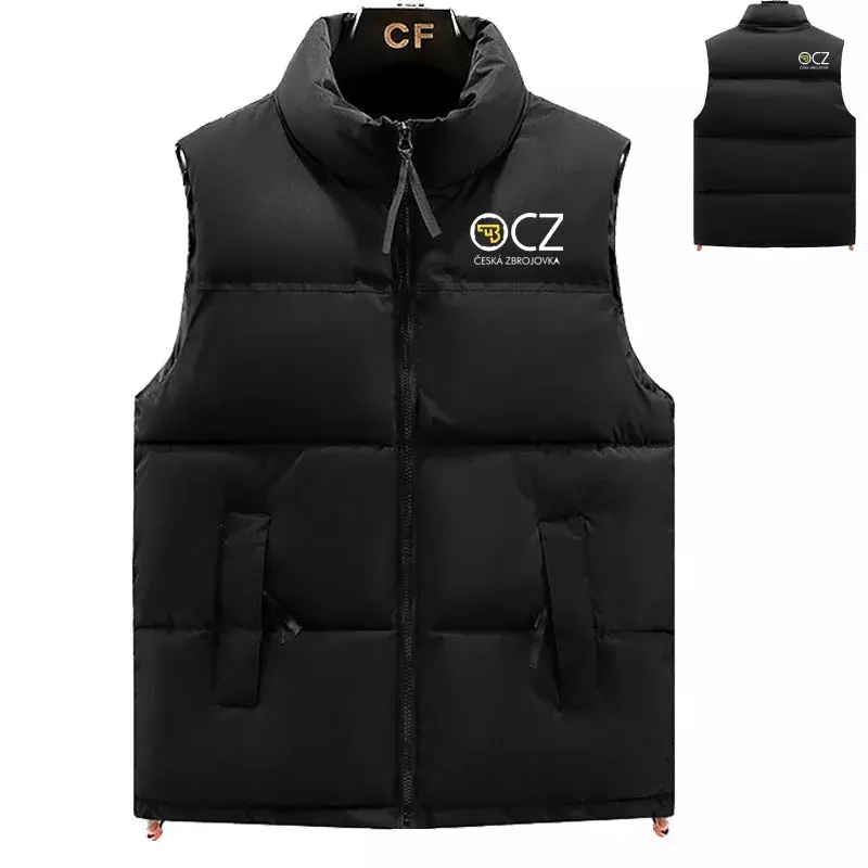 Зимняя мужская пуховая куртка CZ Ceska Zbrojovka, плотное теплое пальто с принтом, Повседневная модная популярная пуховая хлопковая куртка, пуховик