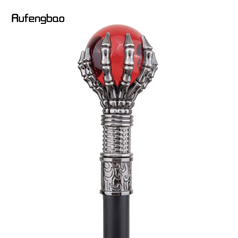 Bola de vidro vermelho Steampunk bengala, bengala decorativa, Botão do crosier de luxo cavalheiro, 93cm