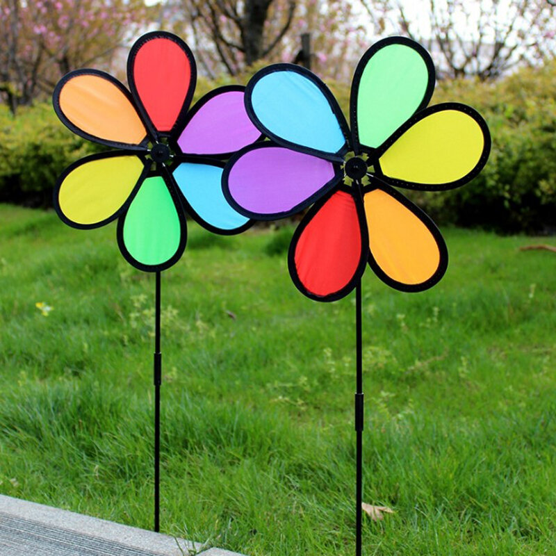 1 pz colorato mulino a vento vento Spinner vento Spinner ornamento bambini giocattolo casa giardino cortile decorazione all'ingrosso