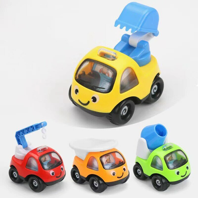 1pc Cartoon Two Way Pull Back Car Simulate Inertia Skidding Engineering Car Model  Children's Boys Fun Puzzle Toys Cars Gifts