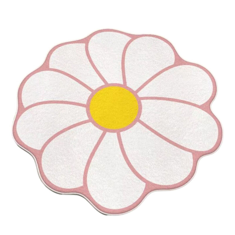 Simple Flower Shape Easy Care Living Room Carpet Large Area Nonslip Dirt Resistant Bedroom Rug Washable Household Absorbent Rugs