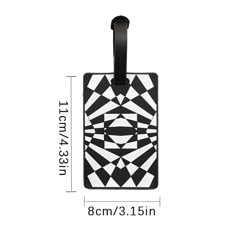 Чемодан геометрический винтажный цветок мягкий силиконовый идентификационный элемент держатель для имени багажная бирка этикетка для путешествий бирки для багажа