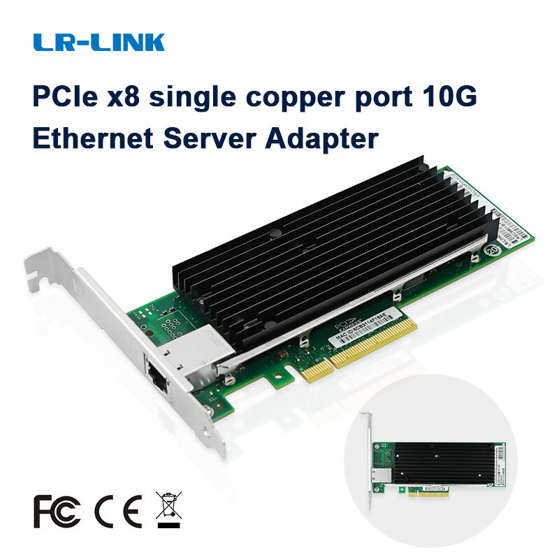 LREC9801BT 1 miedzi Port 10GbE PCI Express x8 NIC 10 Gigabit Adapter sieci Ethernet interfejs sieciowy karta kontrolera X520-D