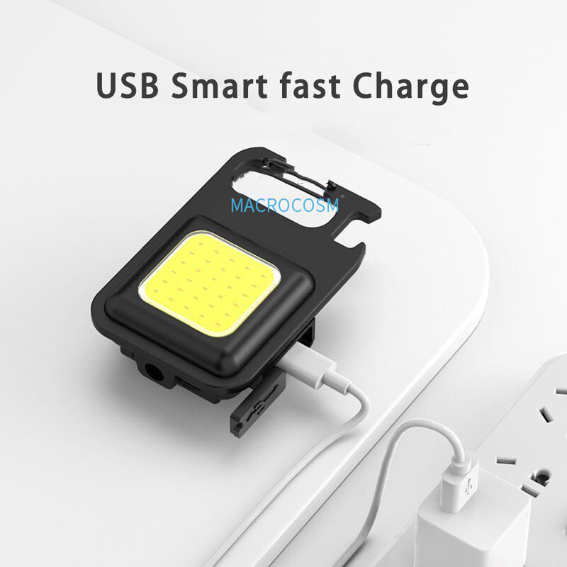 Tragbare ultra helle LED Cob Schlüssel bund Licht Taschenlampe USB wiederauf ladbare Außen lampe Taschenlampe Großhandel