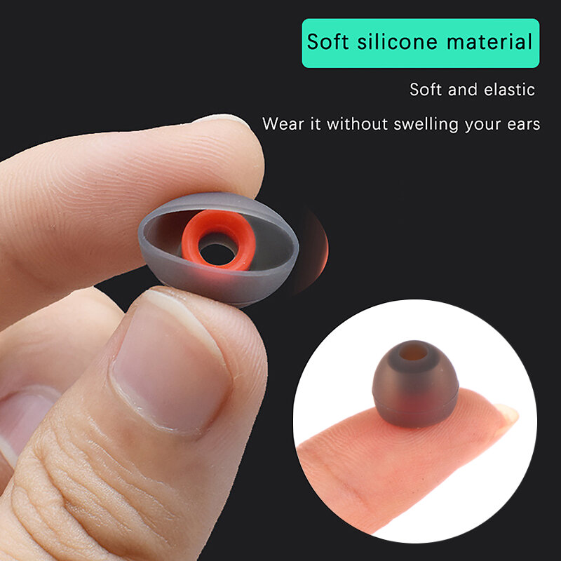 In-ear Earphone Covers Earbuds Eartips Accessories 2 Pairs Ear Pads For Headphones Earphone Tips Silicone Ear Tips