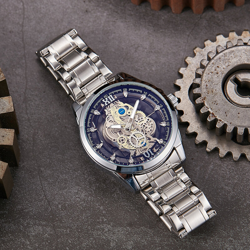 Klassische Männer Uhr Luxus Silber Schwarz gold Edelstahl Quarzuhr männlich Geschäfts mann Hip Hop Design Reloj Relogio Masculino