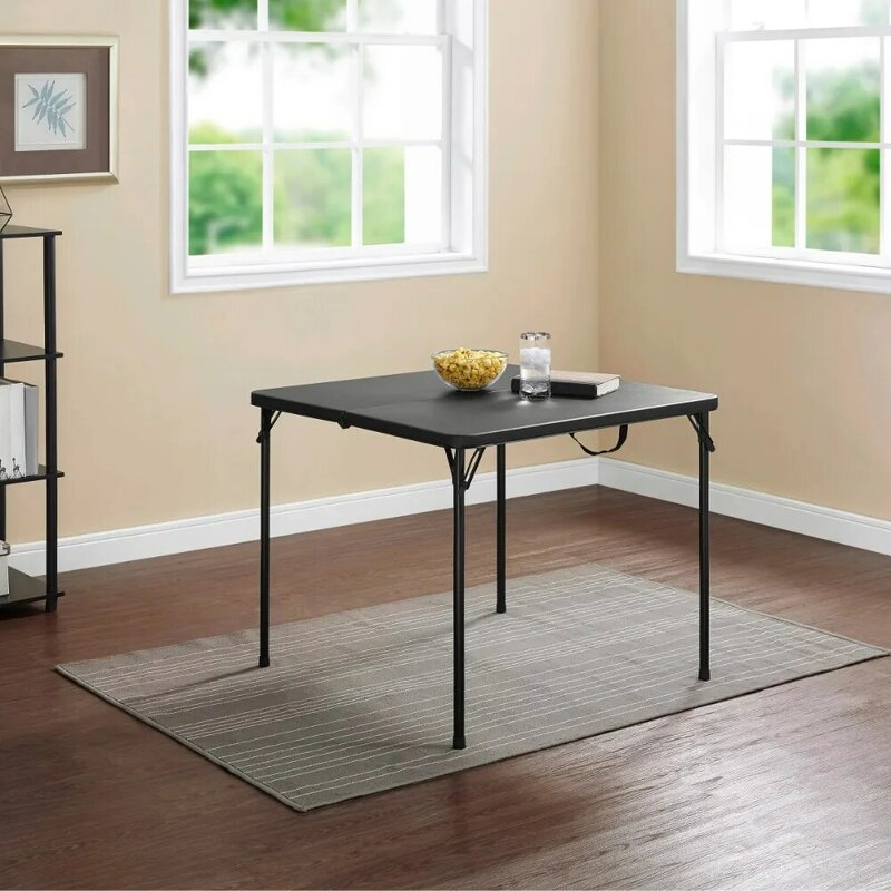 Mainstay, 34 дюйма, квадратный стол из смолы, складной в пол, насыщенный черный
