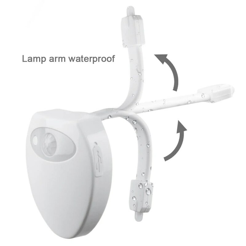 Luces de inodoro con Sensor de movimiento, lámpara LED de colores recargable por USB, resistente al agua para Tiolet, cuenco, WC, Luminaria para baño y lavabo