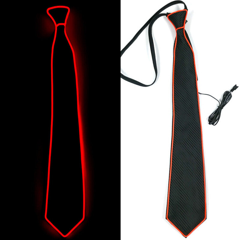 Laço luminoso de néon LED para Halloween, gravata piscando EL Wire, suprimentos de dança de Natal, decoração de casamento, 2023