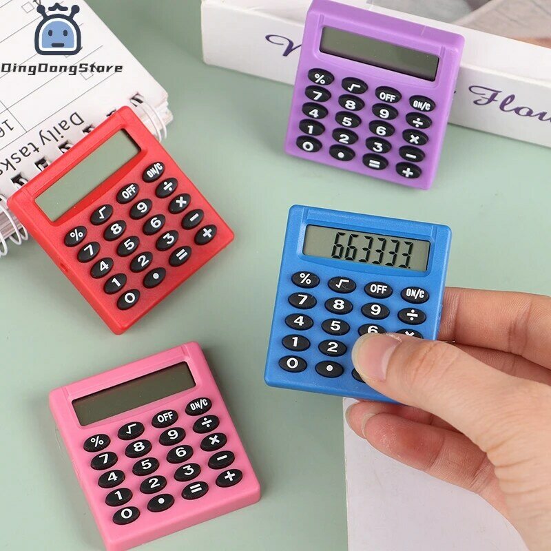 شخصية صغيرة لون الحلوى إلكترونيات المكاتب المدرسية ، آلة حاسبة مبتكرة ، قرطاسية جيب البوتيك ، آلة حاسبة مربعة صغيرة
