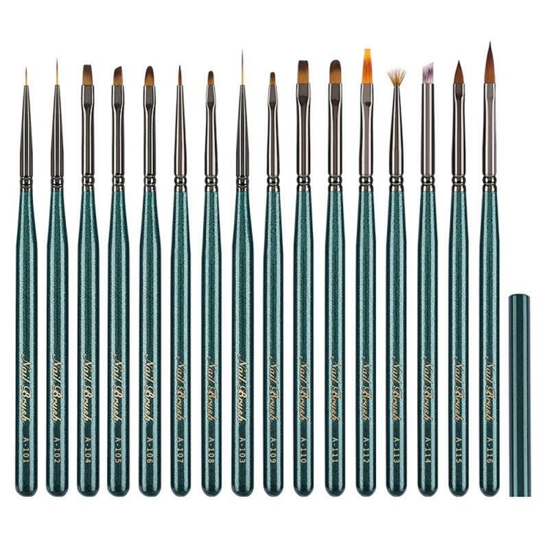 Bolígrafo de madera para manicura, herramienta de fototerapia, punta plana, dibujo de línea, Gel Uv, 1 piezas