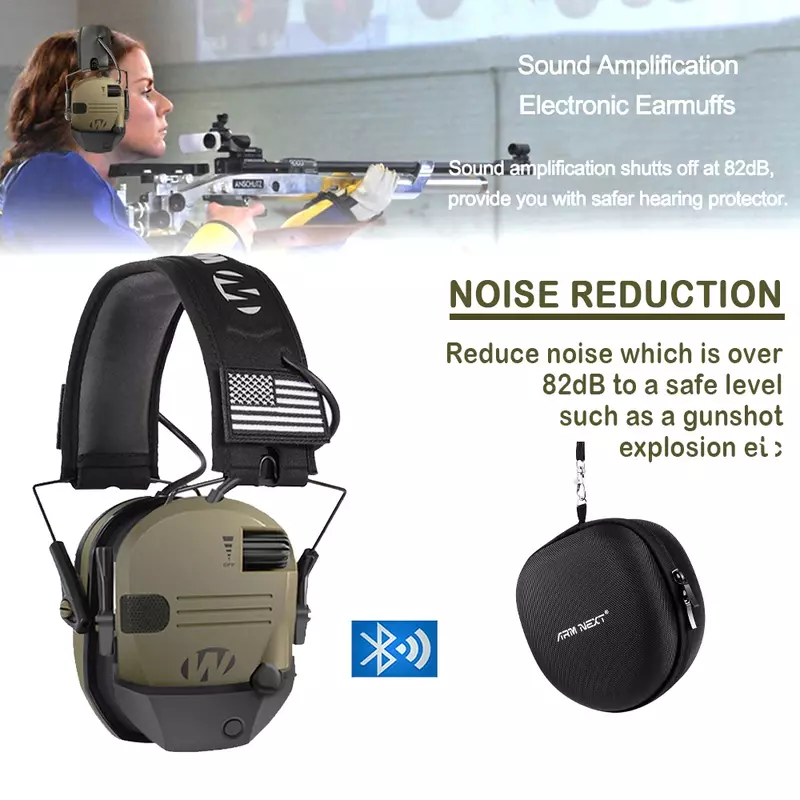 Mais recente Electronic Shooting Headset Proteção Auditiva Pickup Noise Redução Outdoor Hunting Headset Frete Grátis