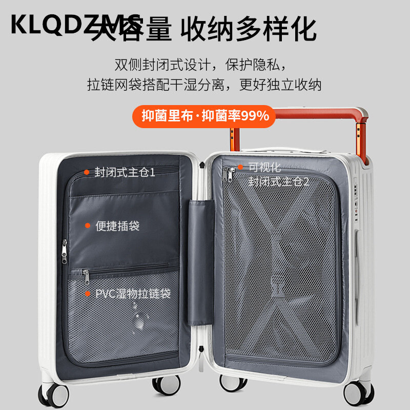 KLQDZMS – valise à roulettes universelles silencieuses pour étudiants, valise à roulettes de grande capacité, 20 "22" 24 "26"