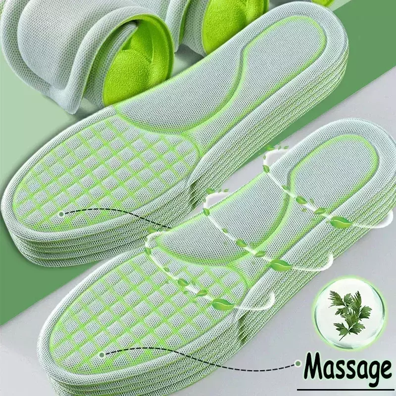 Unisex Memory Foam Orthopedic Insoles Men Absorb-Sweat Massage Sneakers Insole Soft Comfortable Antibacterial Shoe Accessories