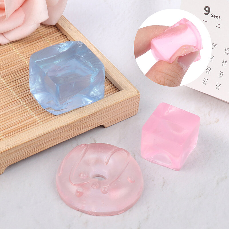 Ice nights-Mini jouet à presser, balles soulignées, cubes transparents Kawaii, à montée lente