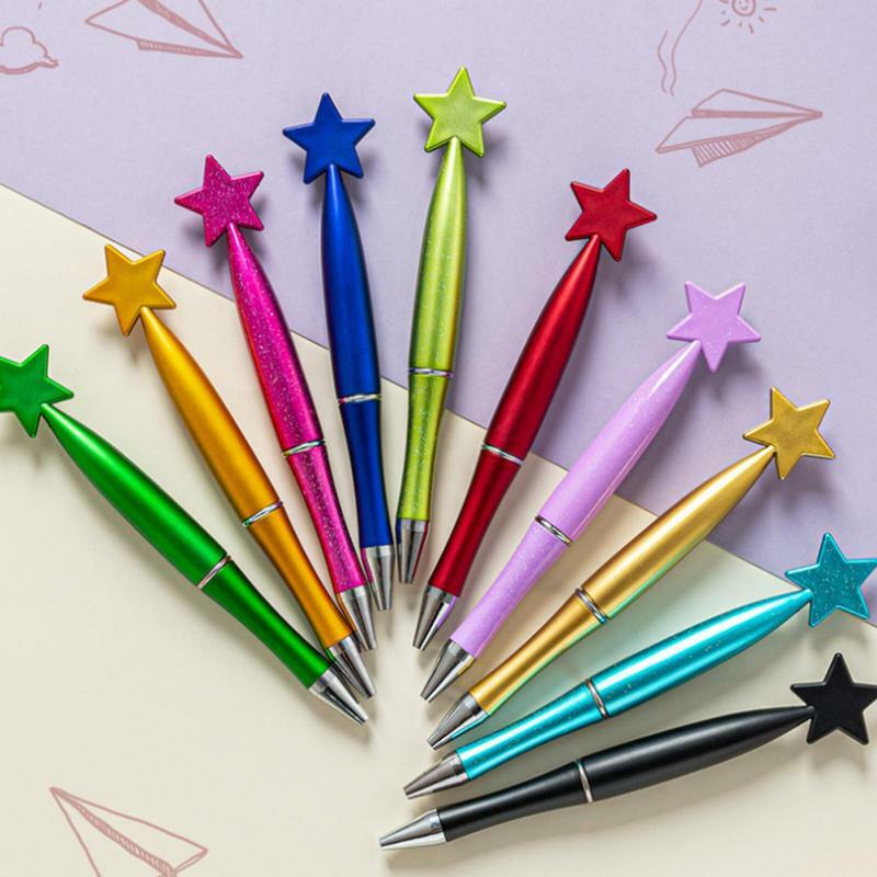 귀여운 별 모양 볼펜, 귀여운 별 쓰기 펜, 부드러운 잉크 흐름, 밝은 색상, 사무실 학교 트위스트 펜