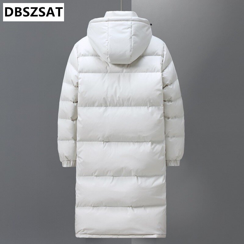 Jaket panjang pria, mantel berkerudung kasual kualitas tinggi luar ruangan anti angin musim dingin