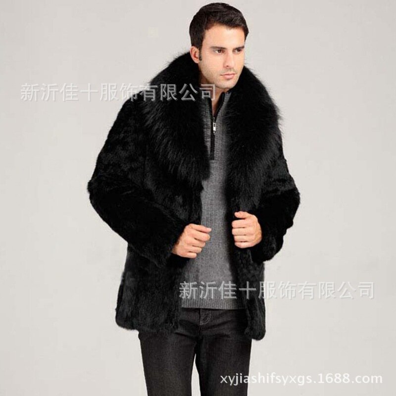 Wholesale Foreign Trade Men's Jacket Big Brand Same Style High Imitation Fox Fur High-end Men