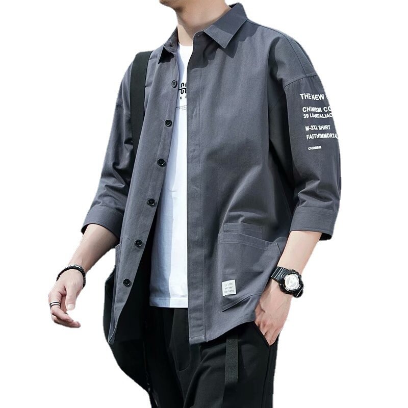 Рубашки мужские в стиле Харадзюку, красивая модная уличная одежда в японском стиле, универсальная одежда унисекс для подростков и колледжа, на лето, 2024