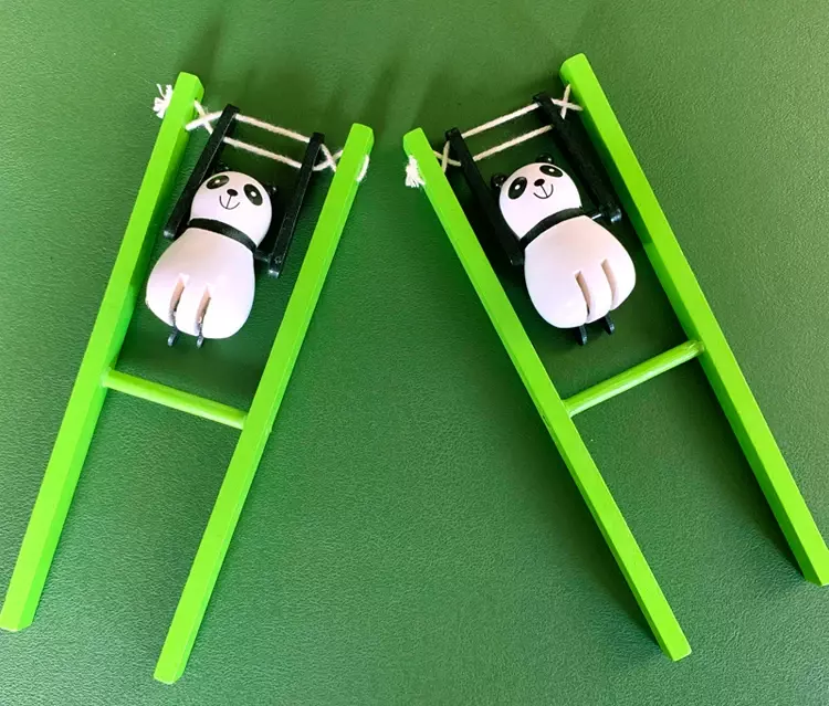 Nieuwigheid Creatieve Leuke Houten Acrobatische Panda Houten Decompressie Pull Line Flip Heel Leuk Kinderspeelgoed Geschenken Kerstcadeaus