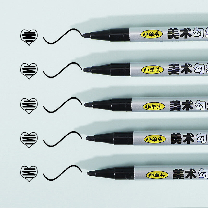 Pisaki 1.2mm oleista wodoodporna czarny długopis żelowy DIY Graffiti markery do szkicowania przybory szkolne