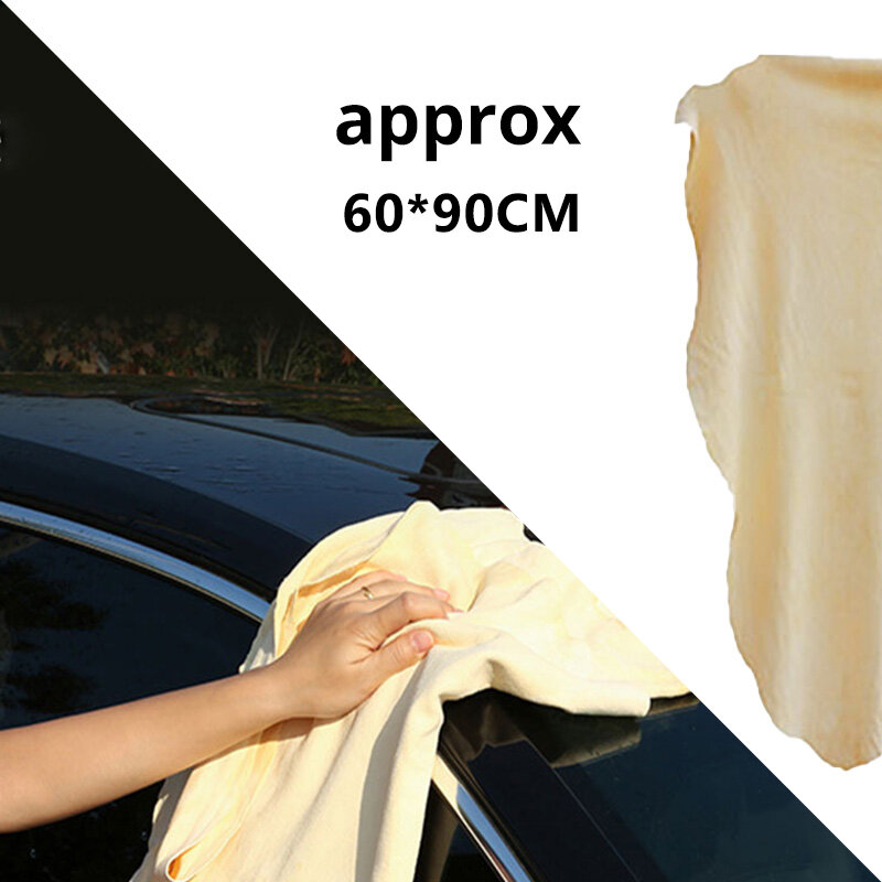 Paño de piel auténtica para limpieza de coche, paño Natural de piel auténtica, cuidado de lavado de motocicleta, secado rápido, superabsorbente