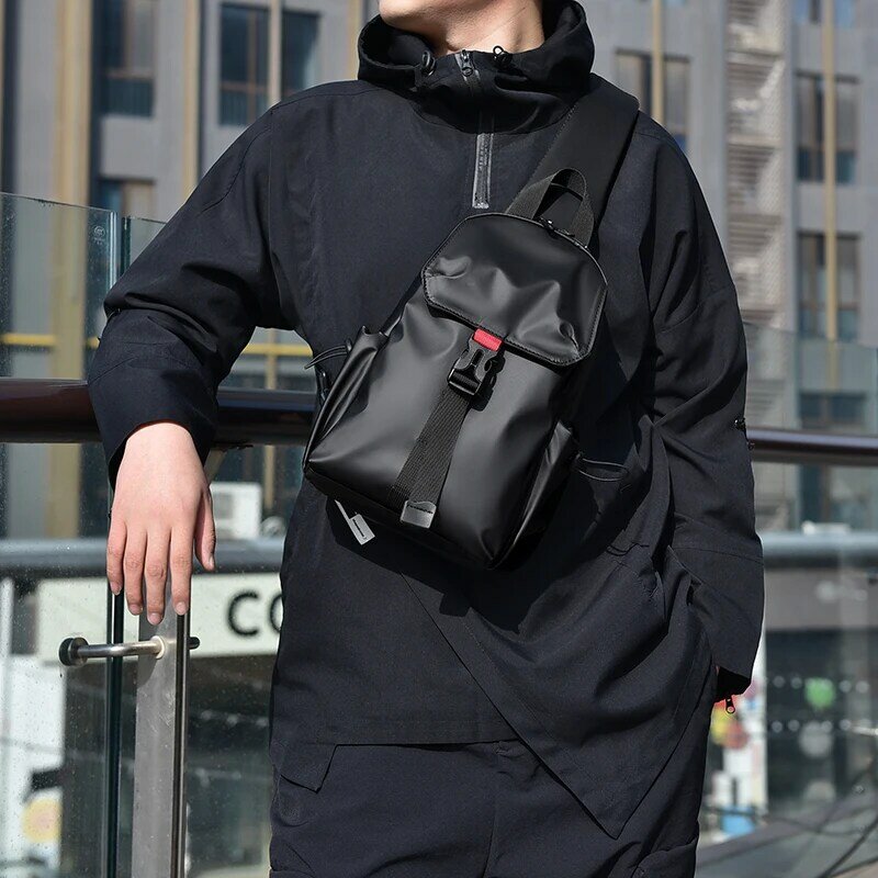 Tas selempang kain pria, Kantung tas tangan remaja kapasitas besar tahan air kualitas tinggi