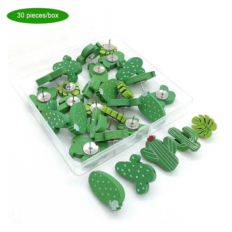 2/3/5 30pcs Easy To Push Nails Leaf   Multifunctional Decoration In Cartoon Style Easy To Use Softwood Fixed I-shaped Nails