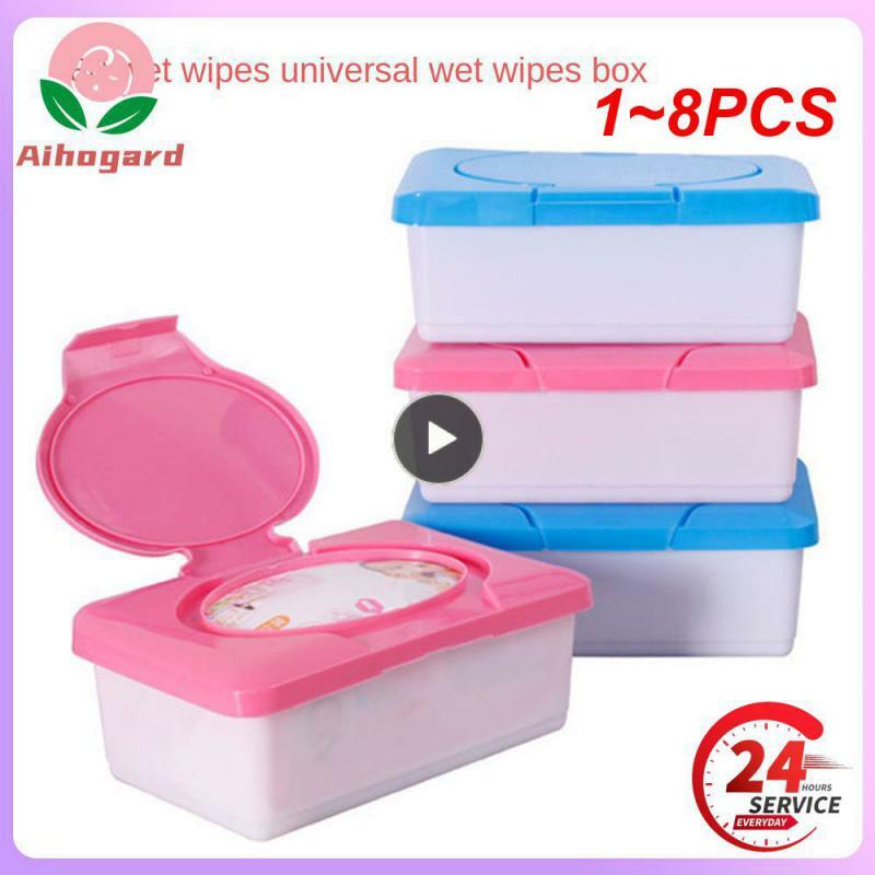1~8PCS Wet Tissue Box Baby Wipes Storage Case Napkin Dispenser Plastic Paper Container Tissue Holder Baby Care Stroller