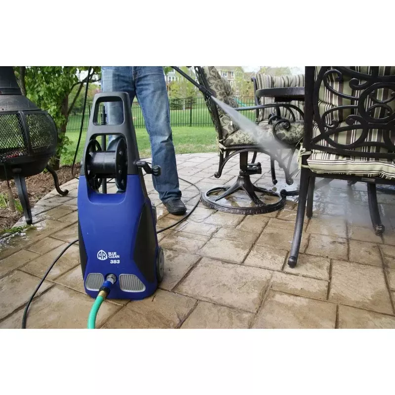 AR Blue Clean AR383 Electric Pressure Washer-1900 PSI, 1.51 GPM, 14 Amps Bayonet Connect Accessories, On Board Storage, Portable