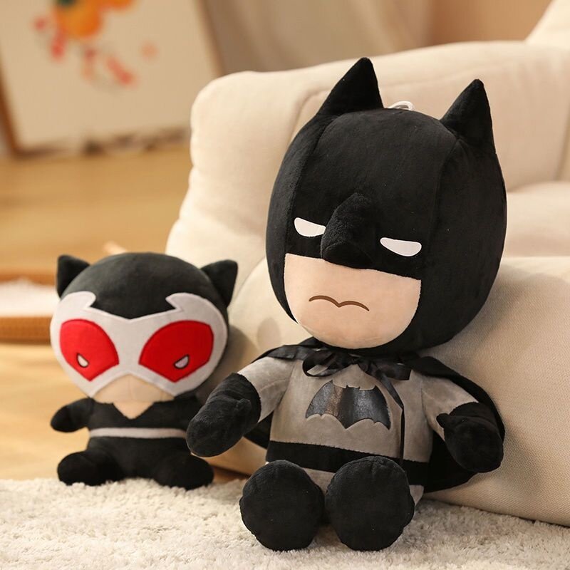 ภาพยนตร์แบทแมนรอบตุ๊กตาการ์ตูน Batman Catwoman หมอน Plush ของเล่นตุ๊กตาเครื่องประดับวันเกิดของขวัญเด็...