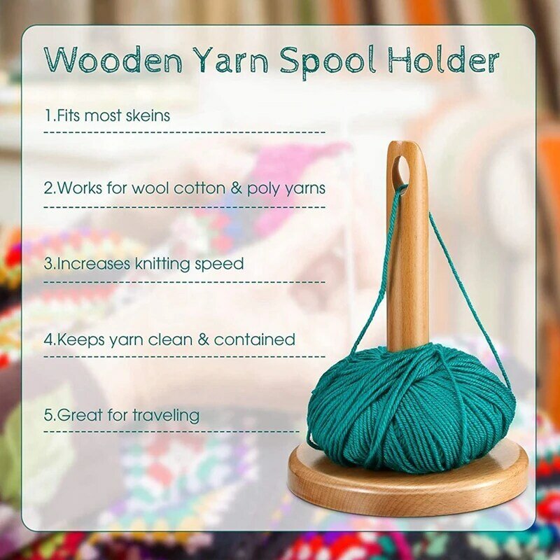 Wood Yarn Holder For Knitting Crochet With Hole Knitting Embroidery Accessory Gift Yarn Organising Tool For Granny
