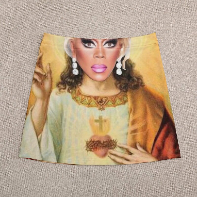 Женская мини-юбка с принтом Иисуса, 2023