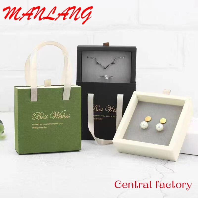 Papierowe biżuteria na zamówienie wkład do szuflady opakowania przesuwne zestaw akcesoriów biżuteria kolczyk opakowanie małe luksusowe pudełka na bransoletki