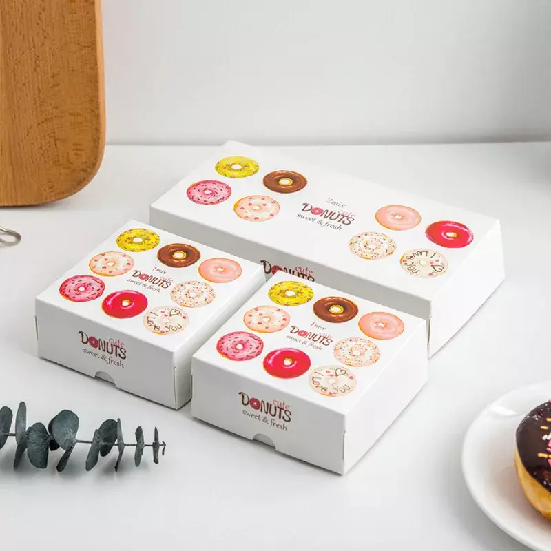 Caixa de papelão, Adequado para Mini Cake Burger, Bento, Sobremesa, Biscoito, Donut, Sobremesa, Produto personalizado