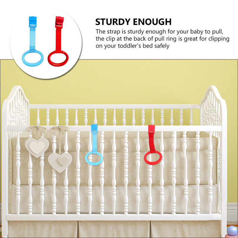 2 pezzi Baby Bed Hand Rings Baby Nursery Bed Stand Rings Infant practice Standing Walking Training Tool