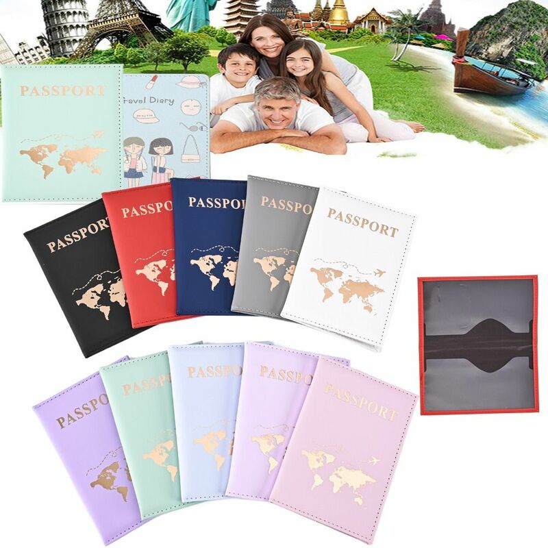 Multi-Function Travel Passport Protection Case, Moda Passport Cover, PU Card e ID Titulares, Pacote Passaporte