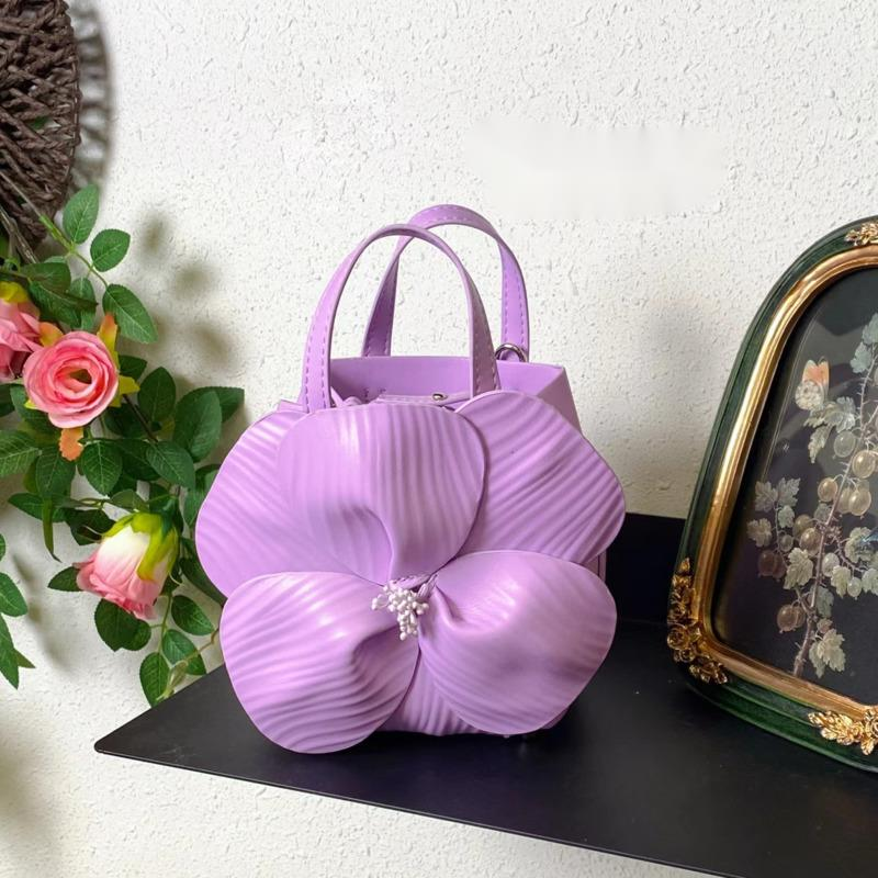 Tas jinjing wanita, tas bahu sambungan kelopak baru, dompet desainer mewah, tas malam indah bunga 3d Perancis untuk wanita