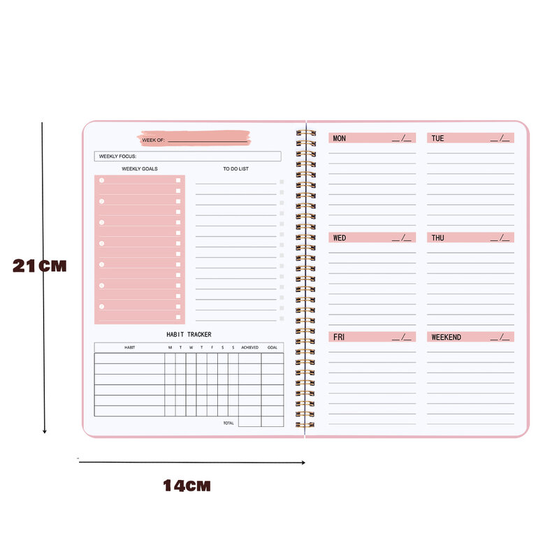 SIMU 2023 A5 Agenda Planner Notebook Diary Weekly Planner Goal Habit Schedules Journal Notebooks For School Stationery Office