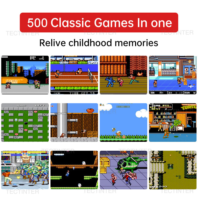 Mini consola de videojuegos portátil Retro para niños, reproductor de juegos con pantalla LCD a Color de 8 bits y 3,0 pulgadas, 500 juegos integrados