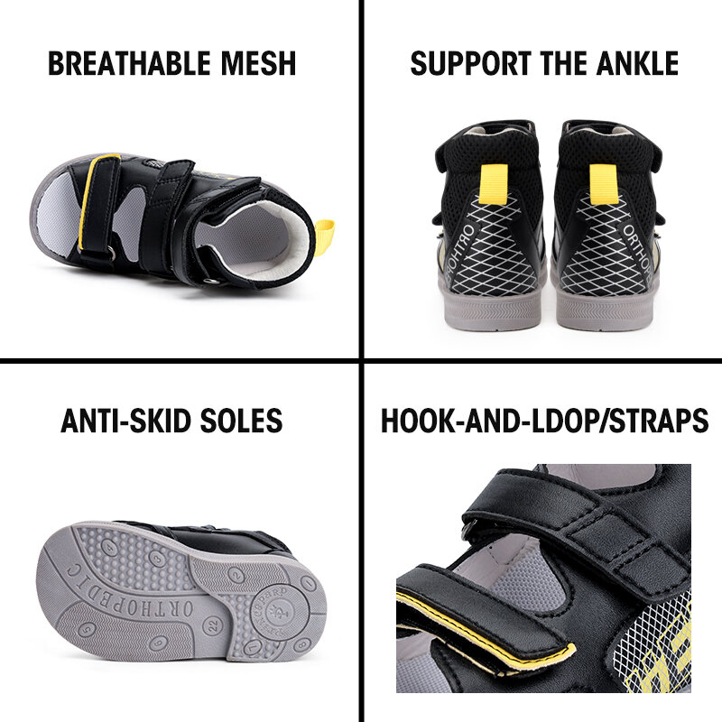 Orthopedic Sandals for Kids,Princepard Toddlers Corrective Shoes with High Back and Ankle & Arch Support with Orthotic Insole