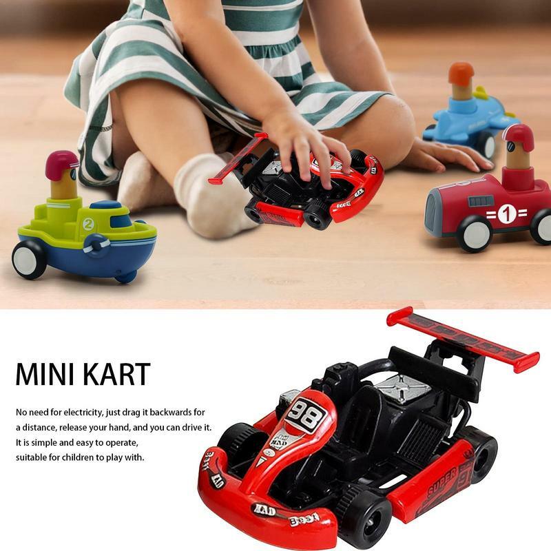 Children Realistic Friction Powered Kart Toy No Battery Impact Resistant Toy Cars Portable Car Models for children xmas gifts
