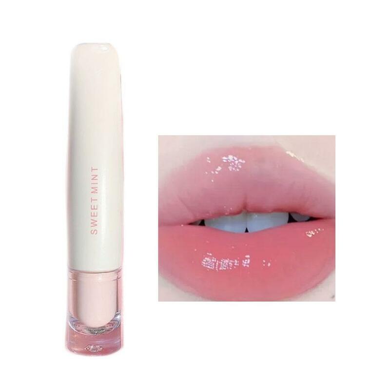 Sweet Mint Jelly Lip Glaze antiaderente Lip Tint Lasting Cosmetic Liquid Lip Moisturizing Crystal Lipstick coreano Glass Gloss
