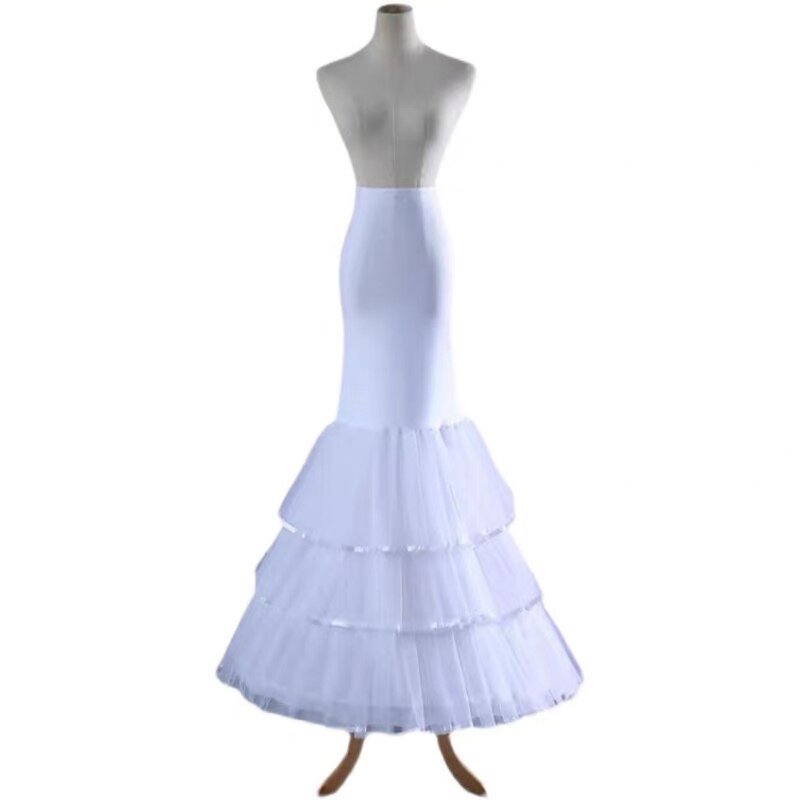 Women's Petticoat Fishtail Skirt Ribbon Skirt Triple Train Skirt Skirt Wedding Dress Banquet Ball Waist Pack with Bone Hip Slip